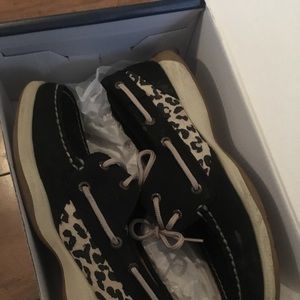 Black Leopard Sperry women’s Sz 7.5